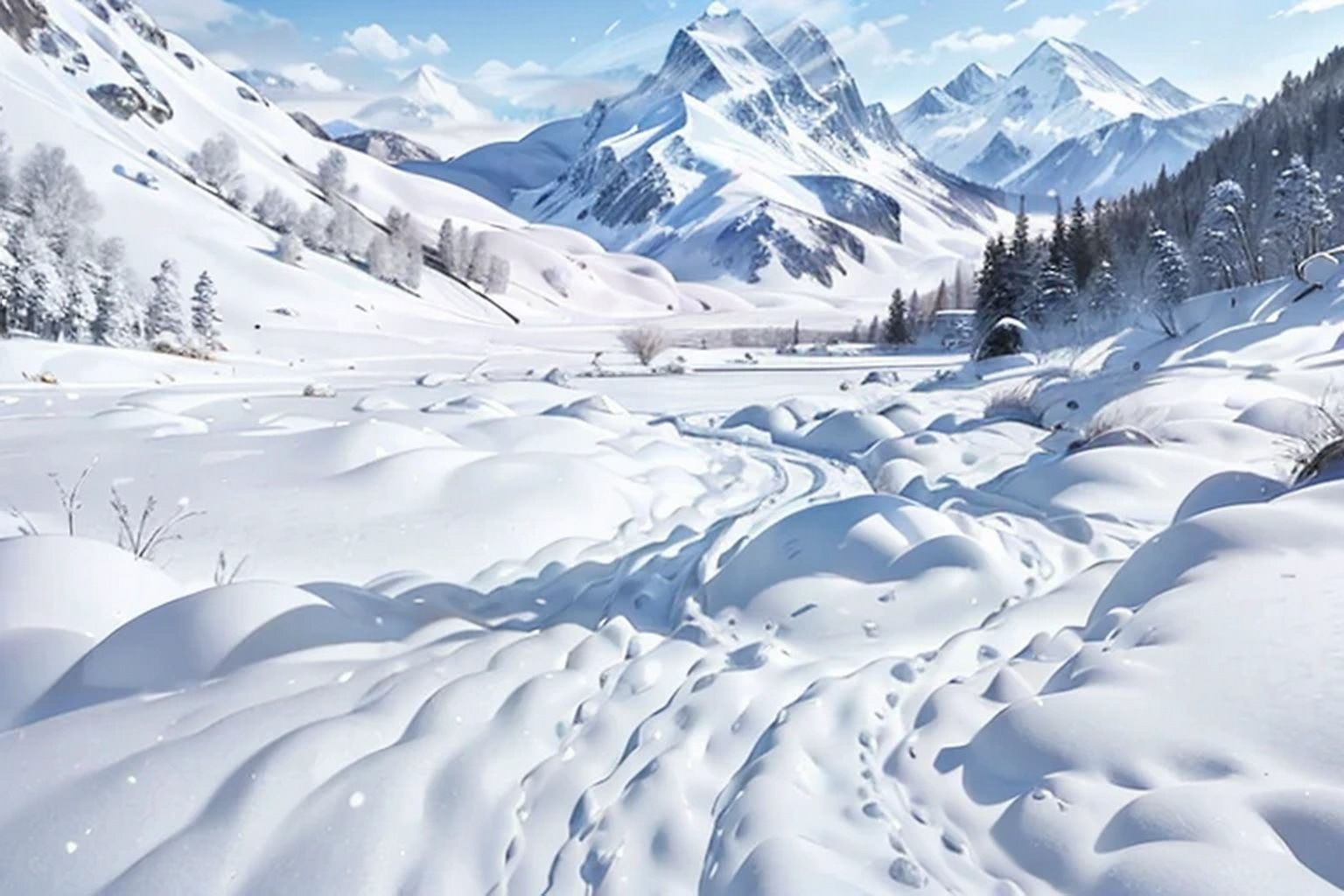 雪山  背景素材 - サンプル画像 2