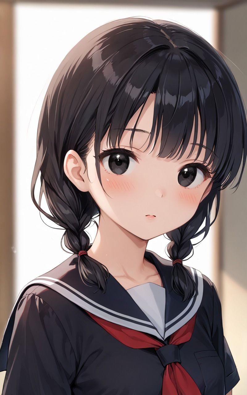 女子校生三つ編み編 - サンプル画像 1