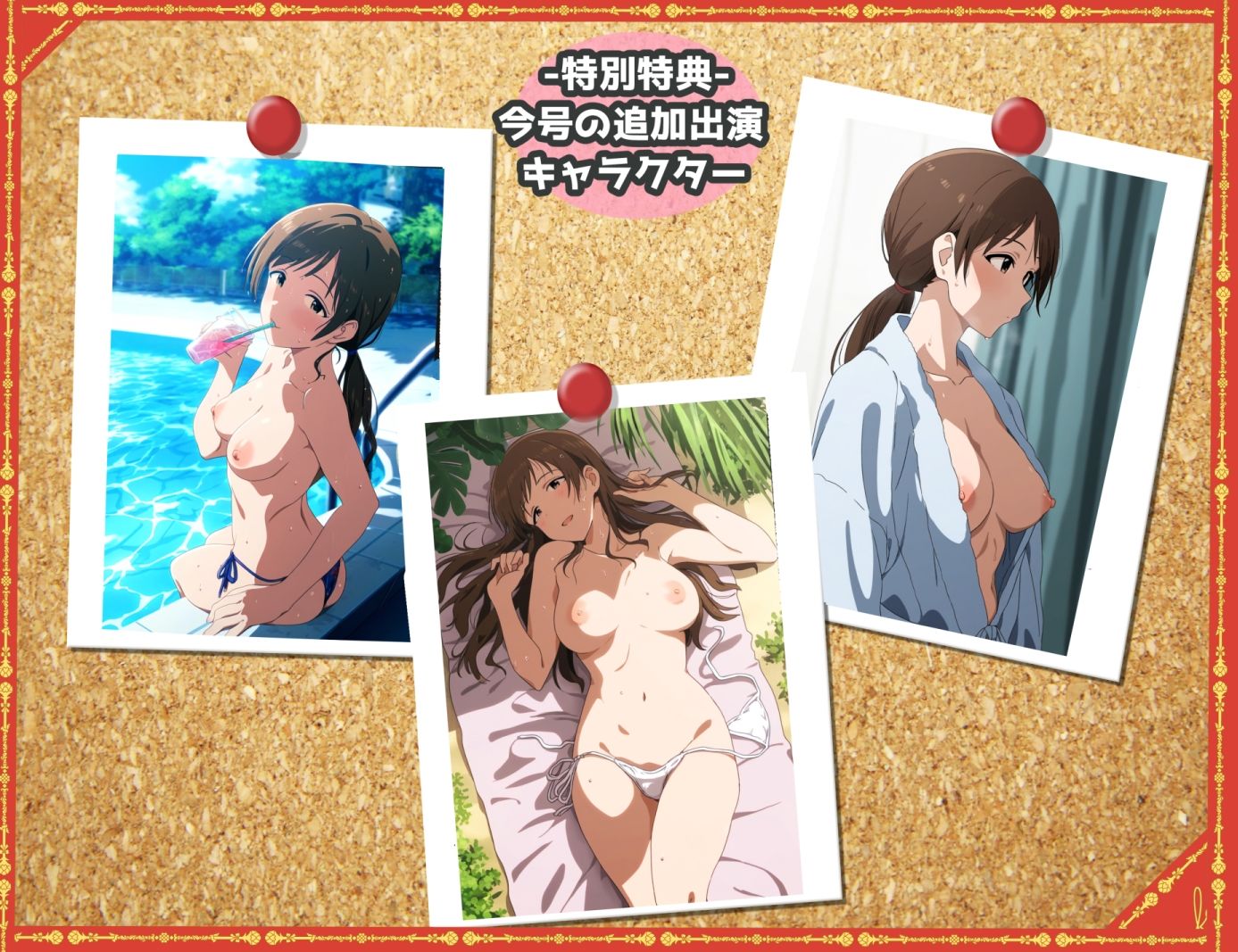 濡れ透け＆盗撮フェチ特化 2010年代アニメ作画特集 アイドルたちのプール撮影会/シャワー盗撮 その4 -500枚を撮影- - サンプル画像 5