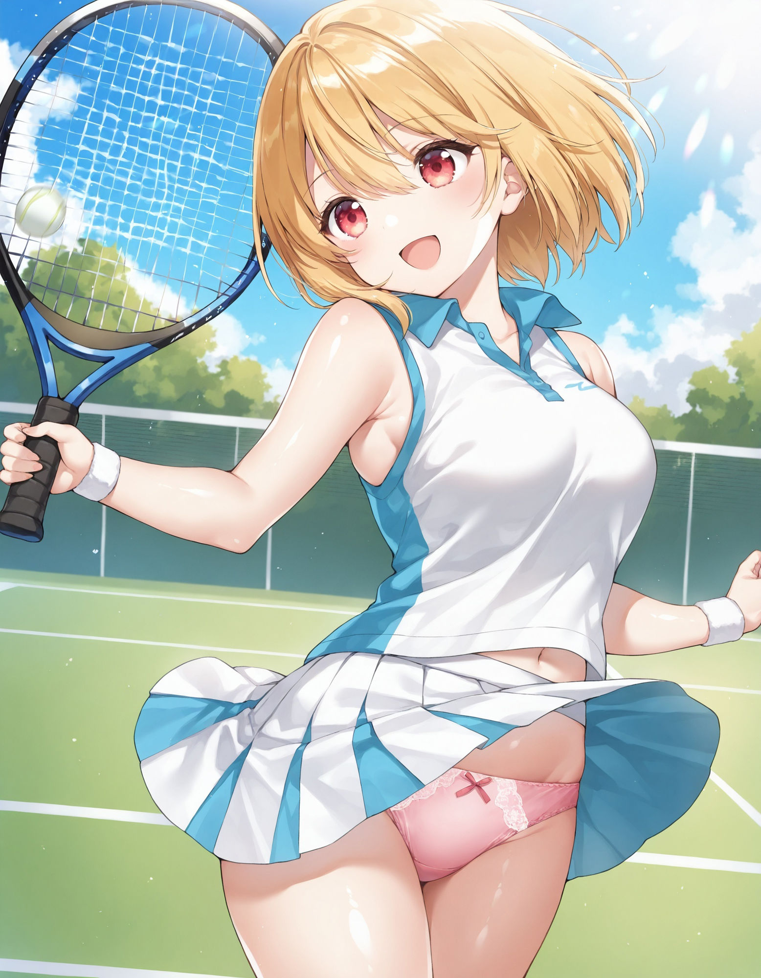 テニスウェアでパンチラ - サンプル画像 1