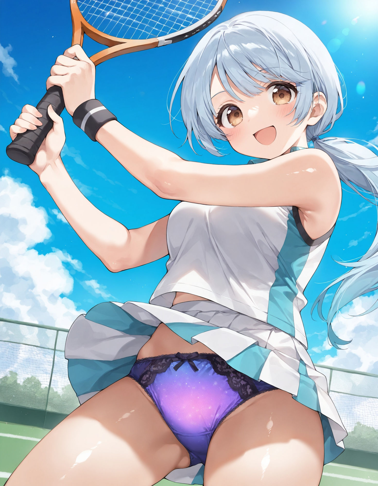 テニスウェアでパンチラ - サンプル画像 3