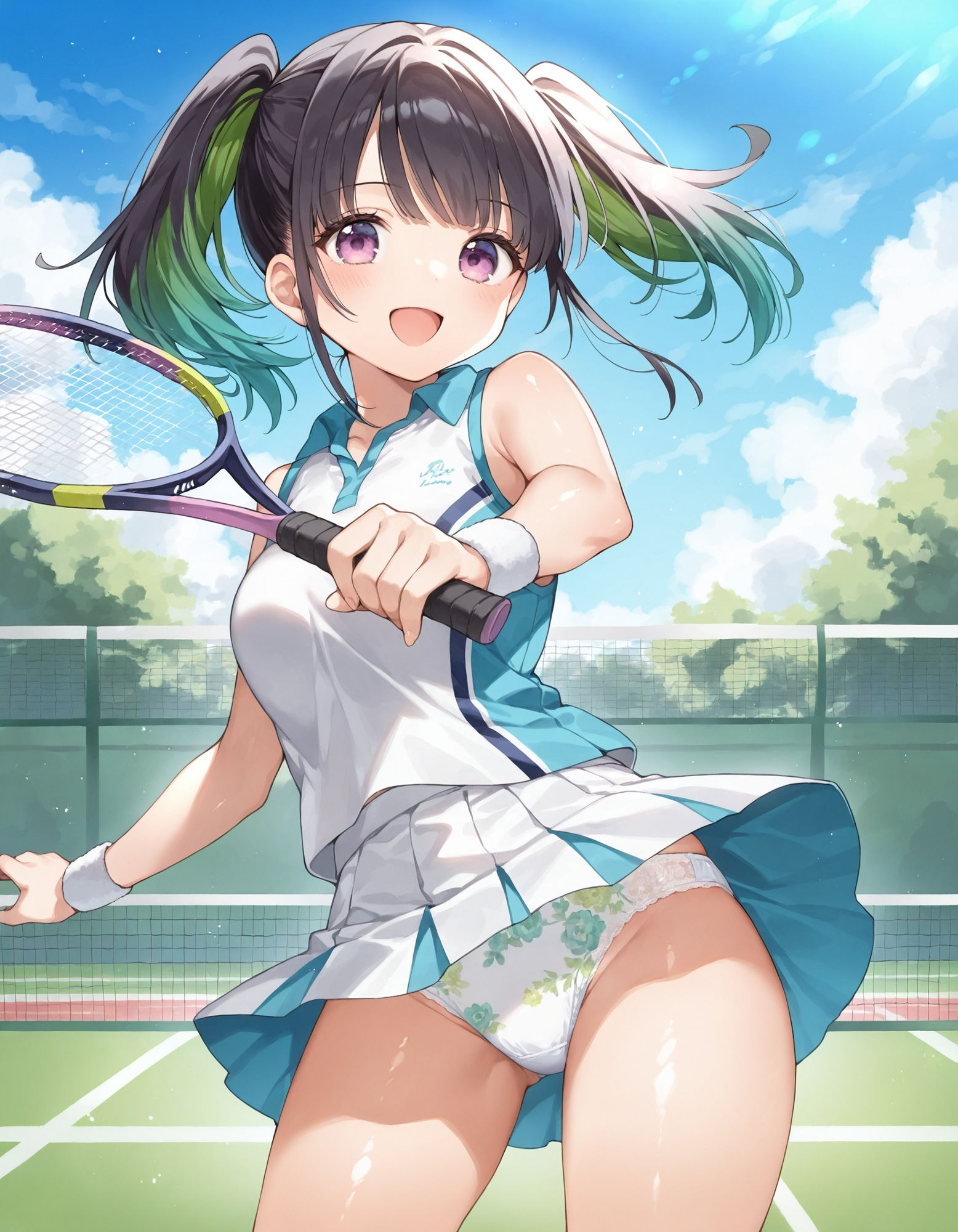 テニスウェアでパンチラ - サンプル画像 4