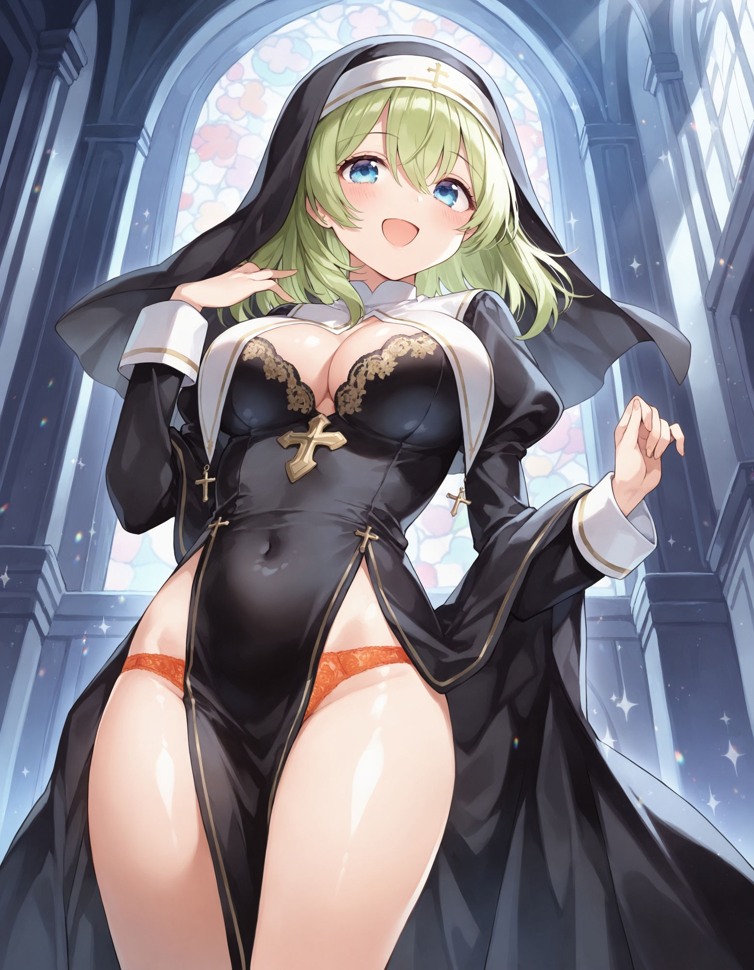 シスターのパンチラ - サンプル画像 4