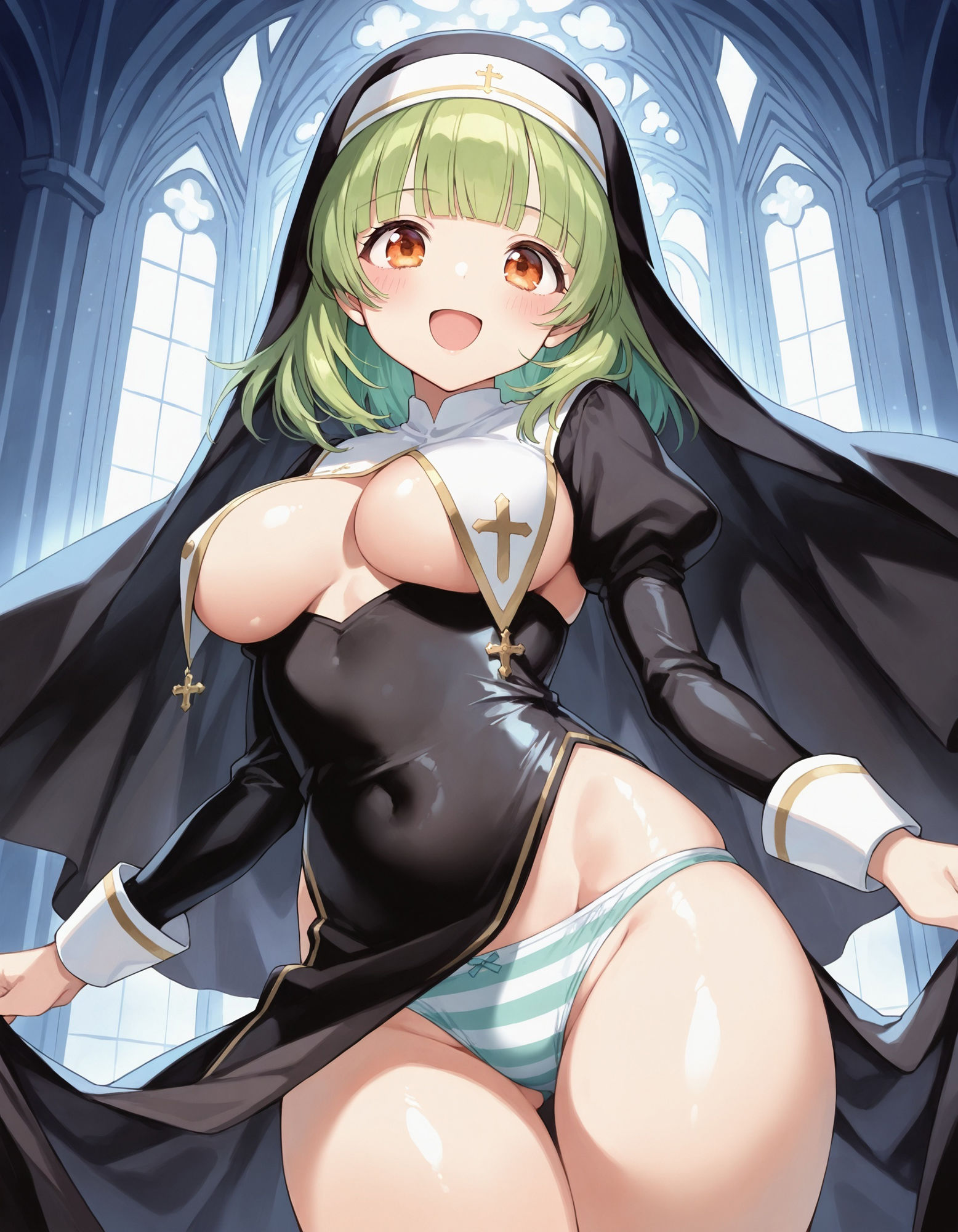 シスターのパンチラ - サンプル画像 6