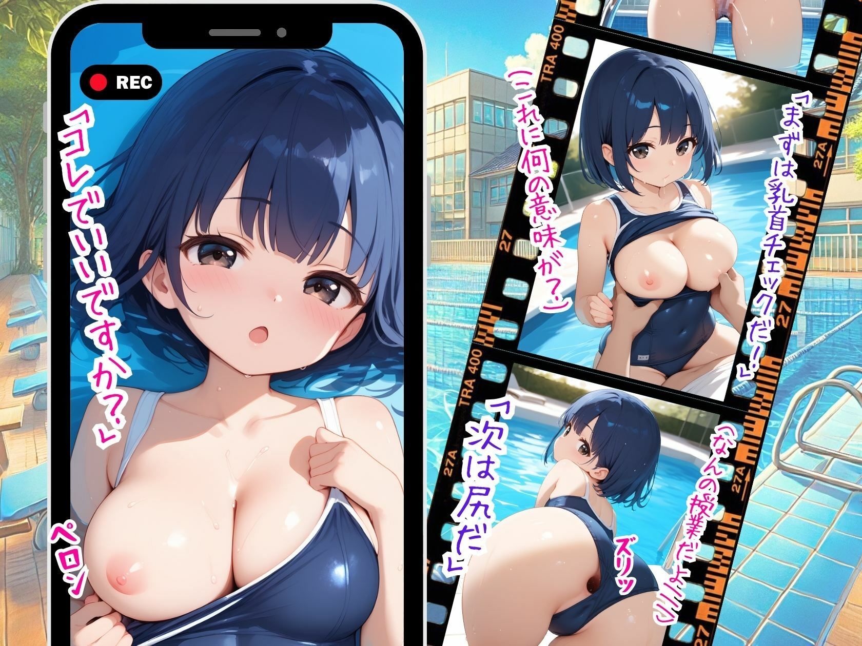 ぷるるんスク水プールで濡れる禁断授業 - サンプル画像 4