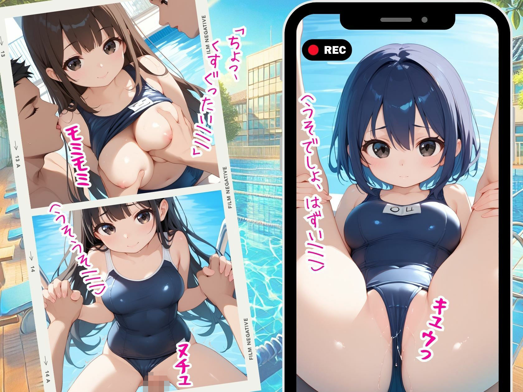 ぷるるんスク水プールで濡れる禁断授業 - サンプル画像 5