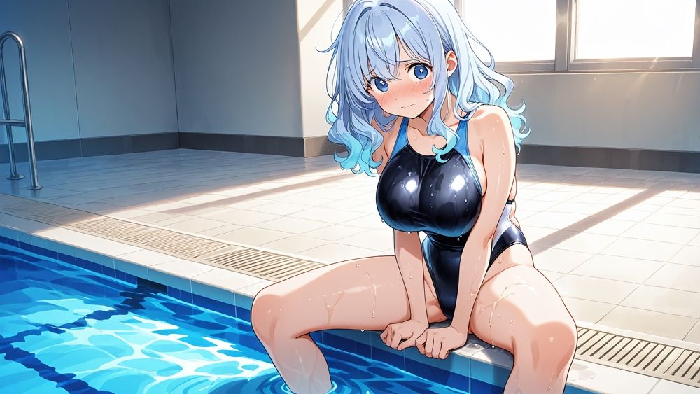 競泳水着美少女のアクメ顔！教育実習生とプールでSEX【高画質】 - サンプル画像 6