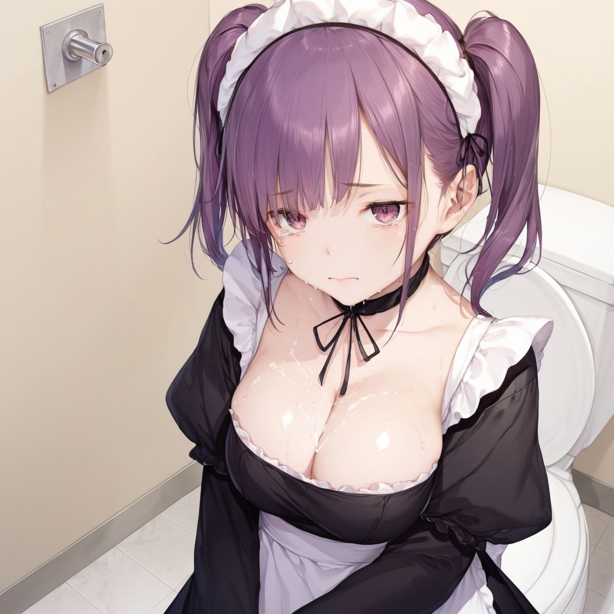 陰キャ巨乳メイド！トイレで中出しセックス！パート1 - サンプル画像 5