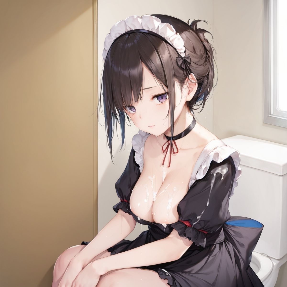 陰キャ巨乳メイド！トイレで中出しセックス！パート2 - サンプル画像 3