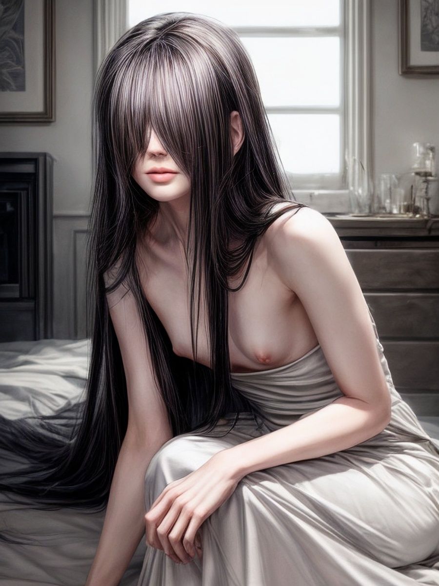 呪いのビデオを見たら貧乳の貞〇ちゃんが脱いで現れてくれました♪「リアル・実写系」写真集 - サンプル画像 4