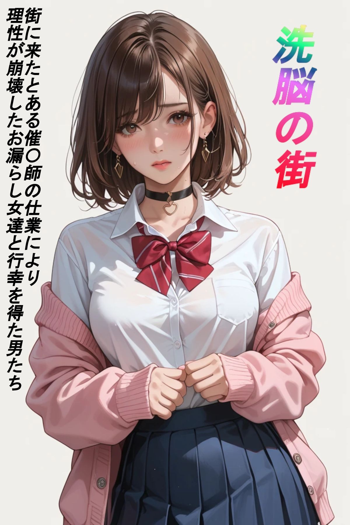 洗脳の街 街に来たとある催〇師の仕業により理性が崩壊したお漏らし女達と行幸を得た男たち - サンプル画像 1