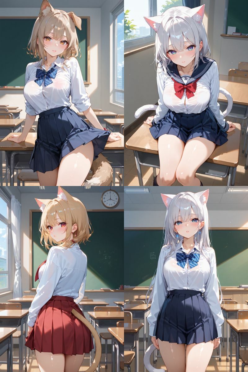 ケモミミ？の楽園 犬ねこ2 制服編 - サンプル画像 1