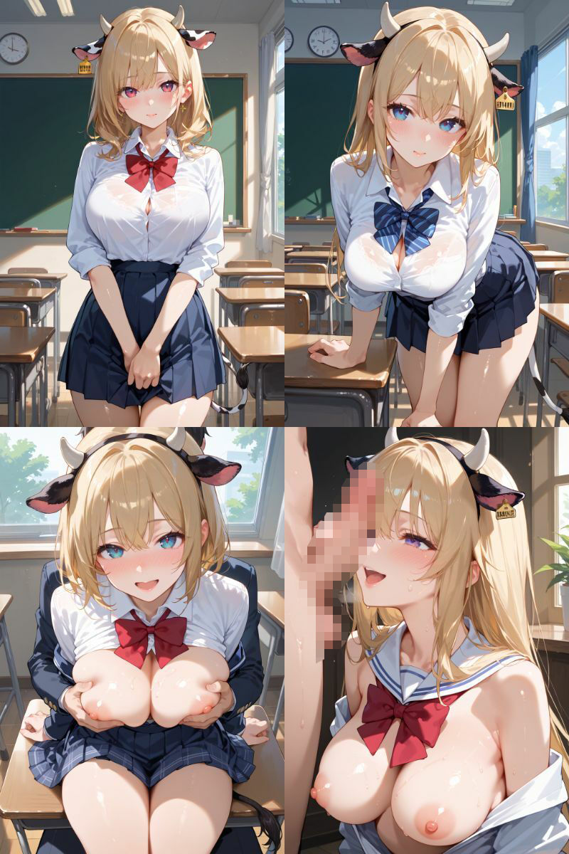 ケモミミ？の楽園 うし 制服編 - サンプル画像 2