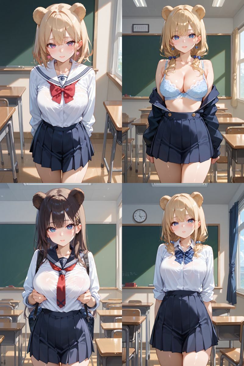 ケモミミ？の楽園 くま 制服編 - サンプル画像 1