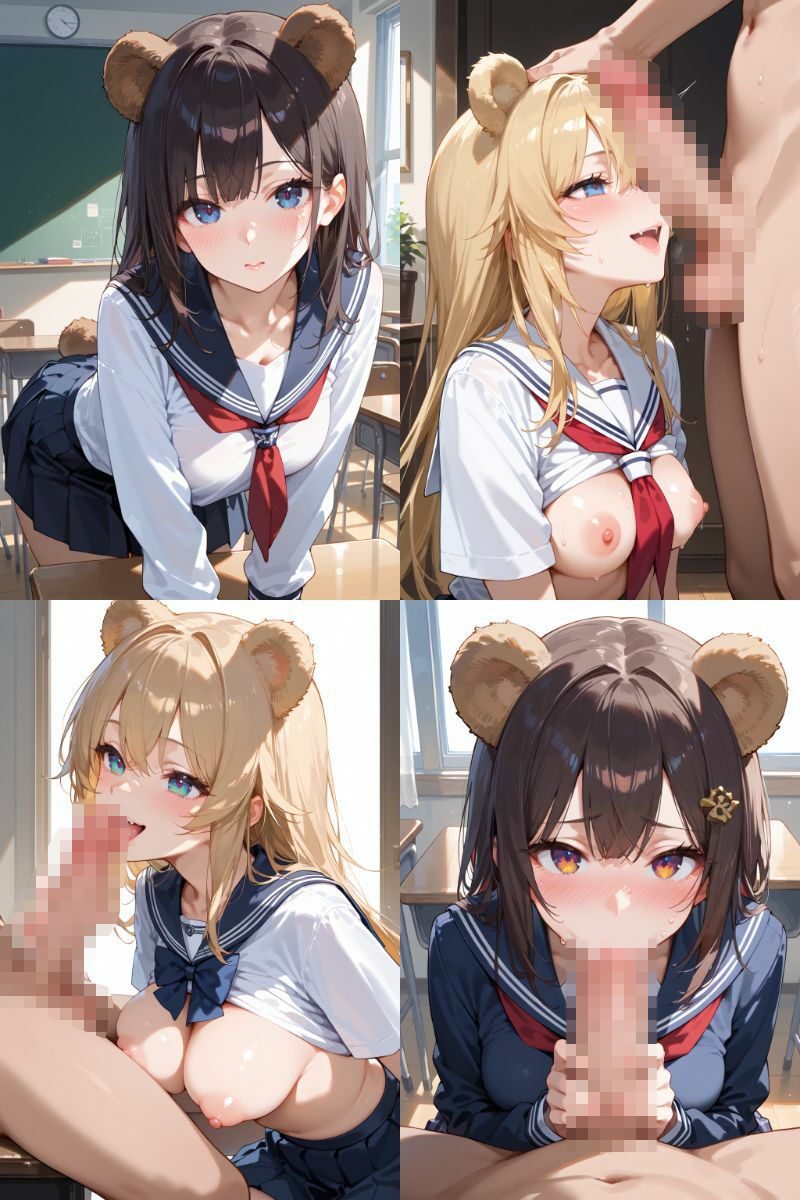 ケモミミ？の楽園 くま 制服編 - サンプル画像 2