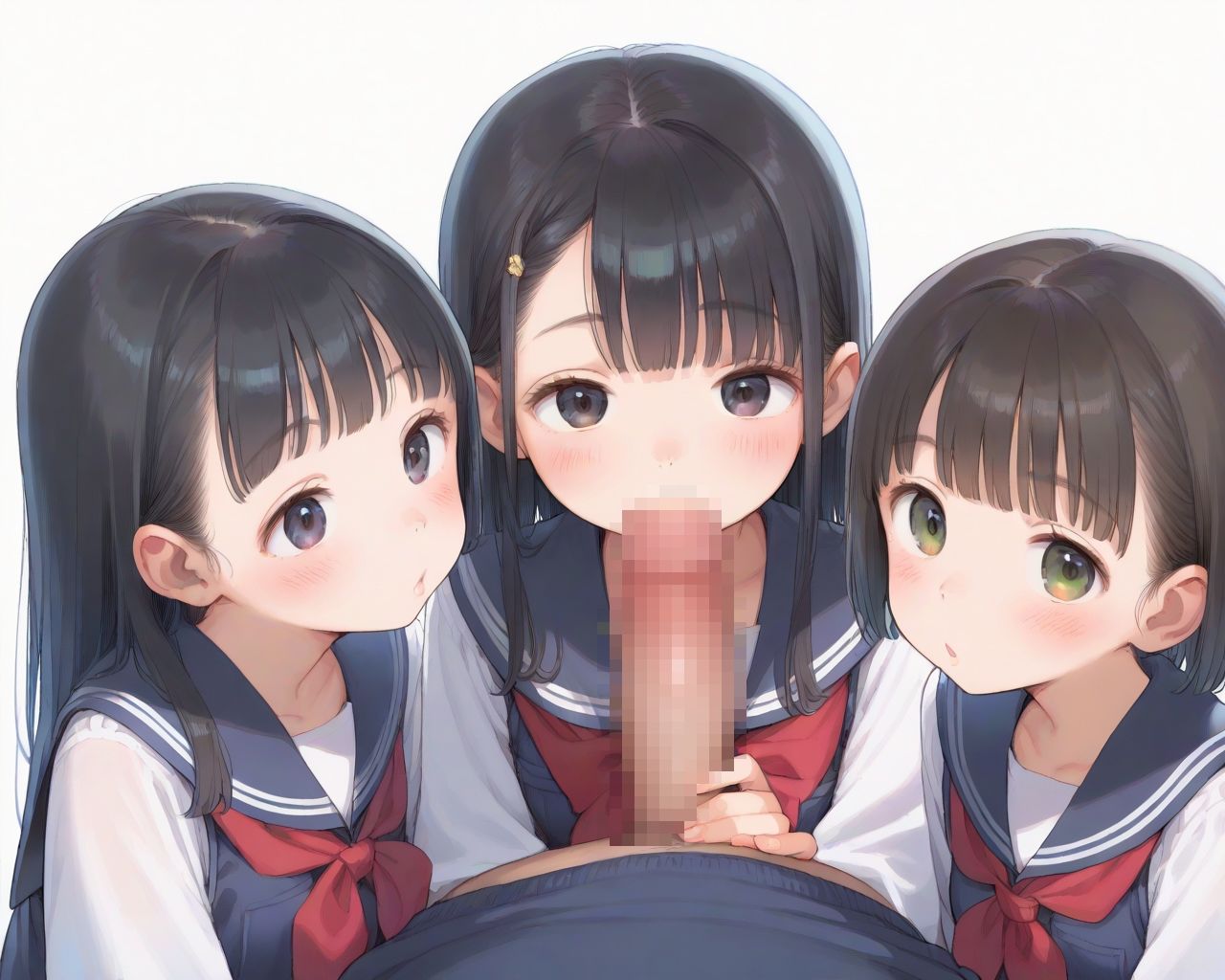 ちっぱいロリっ子の妹とその友達まんでいかせまくる ロリ女子校生 神奉仕ハーレム - サンプル画像 1