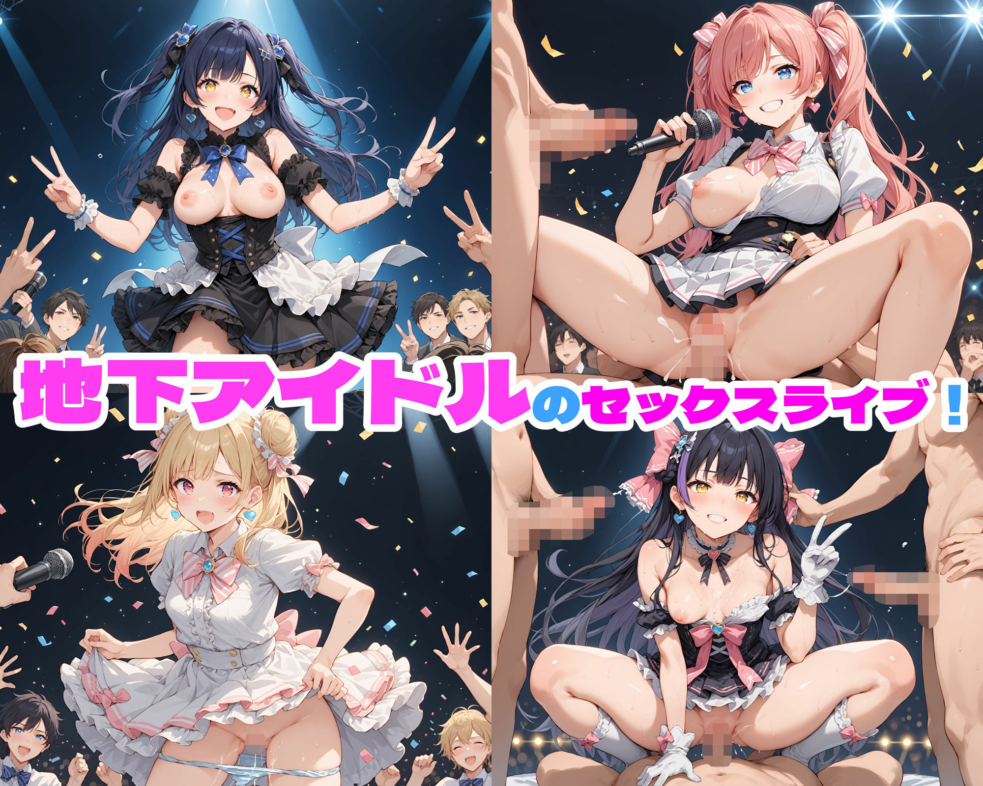 性育学園No.20〜地下アイドル編〜かわいいアイドル達と公開セックスライブでやりまくれ！【CG500枚】 - サンプル画像 1