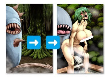 グロテスク・モンスター・バック・レ●プ（パラパラ漫画、地獄絵図75枚＋怪物25枚） - サンプル画像 3