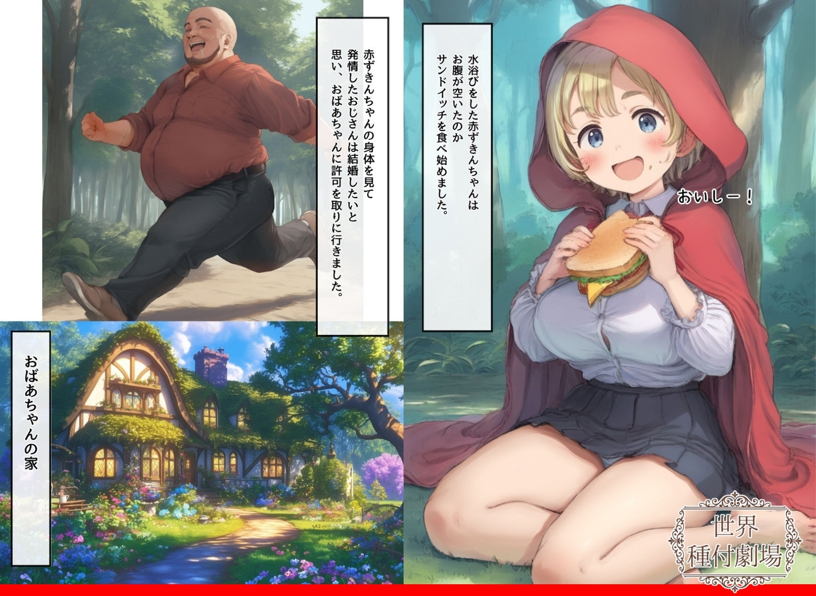 【世界種付劇場】おじさんが狼の赤ずきんちゃん - サンプル画像 4