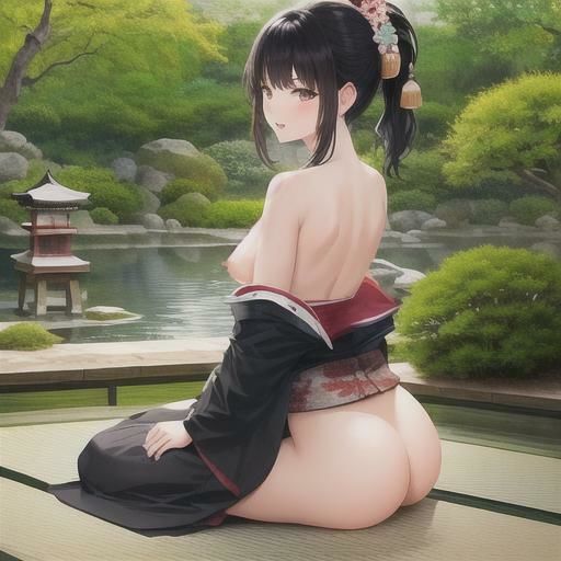 はれのひ  着物で露出  黒髪ちゃん編 - サンプル画像 1