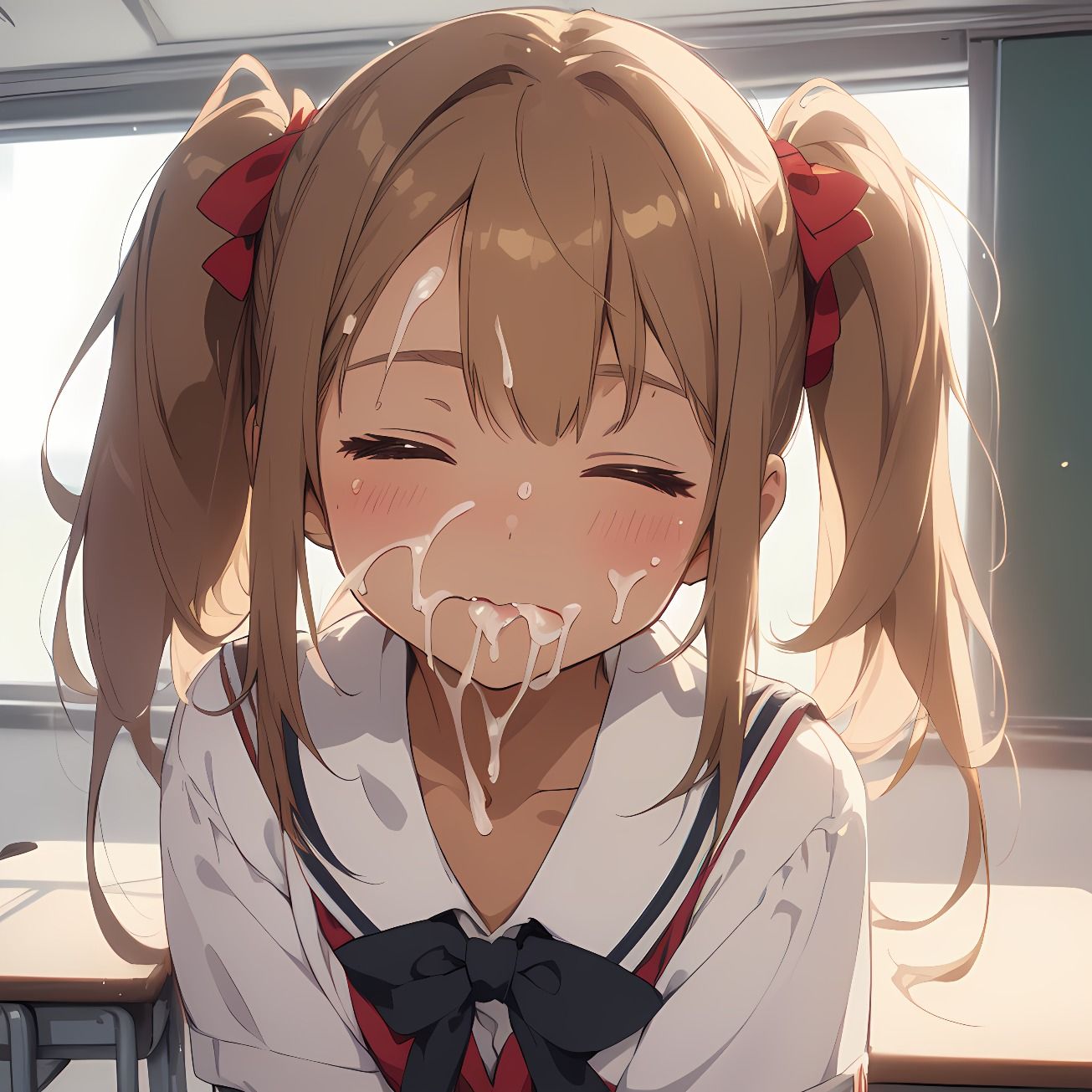 【174枚】おち○ぽミルク大好きなセーラー服のツインテール美少女 - サンプル画像 2