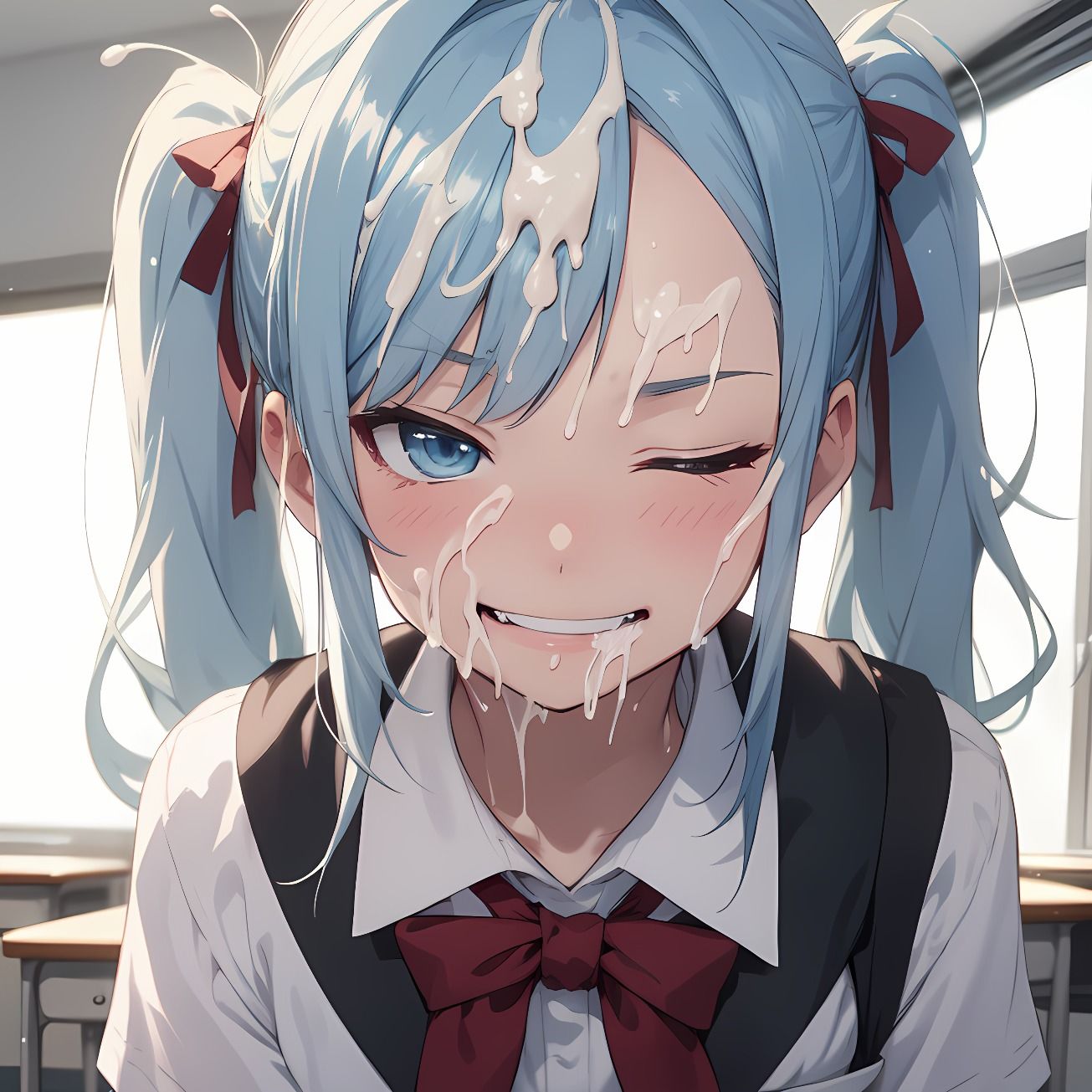 【174枚】おち○ぽミルク大好きなセーラー服のツインテール美少女 - サンプル画像 4