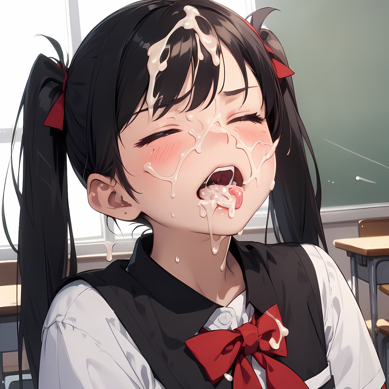 【174枚】おち○ぽミルク大好きなセーラー服のツインテール美少女 - サンプル画像 5