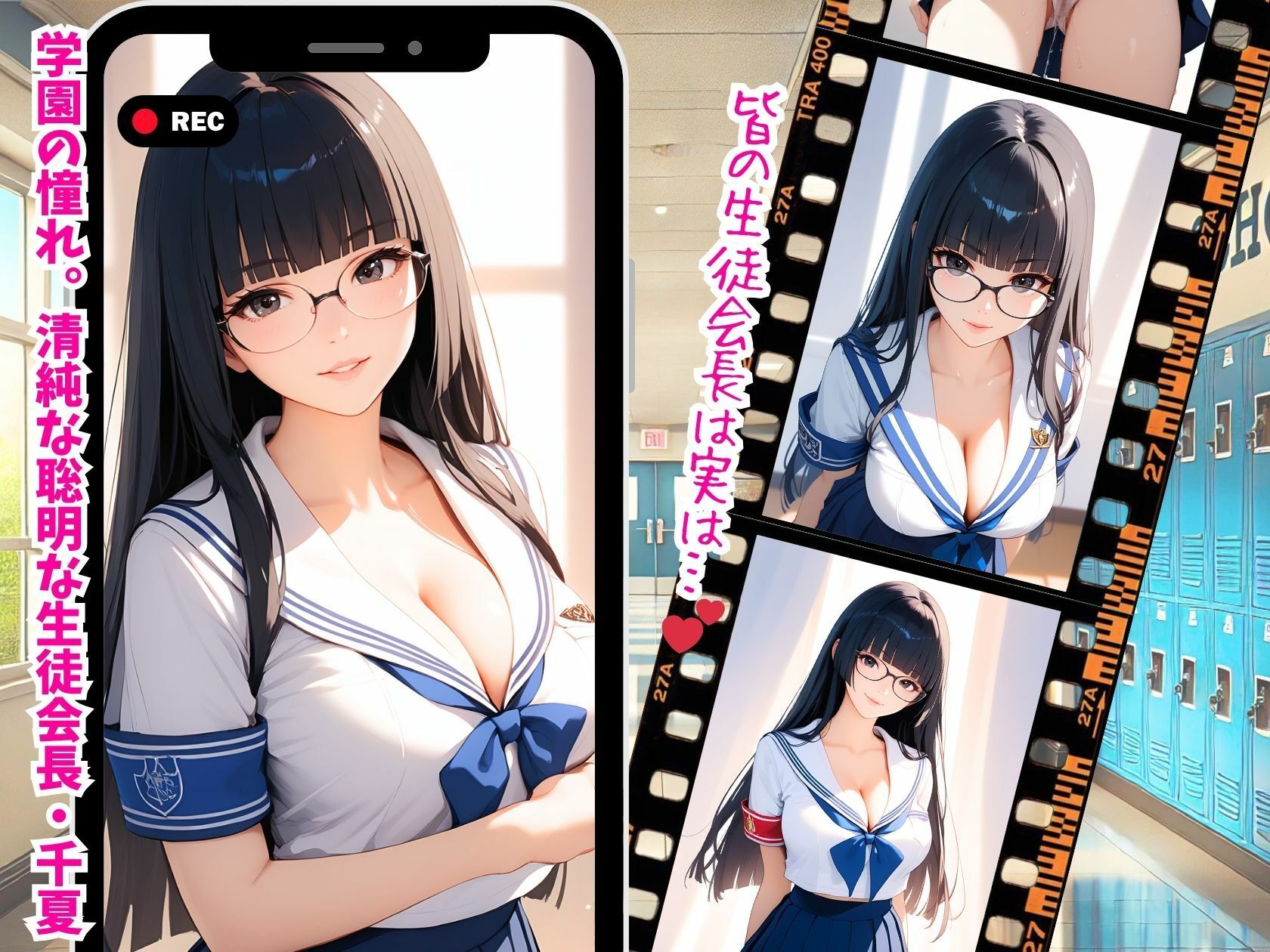 清純派生徒会長の裏の顔〜100人斬りの特濃ビッチ〜 - サンプル画像 2