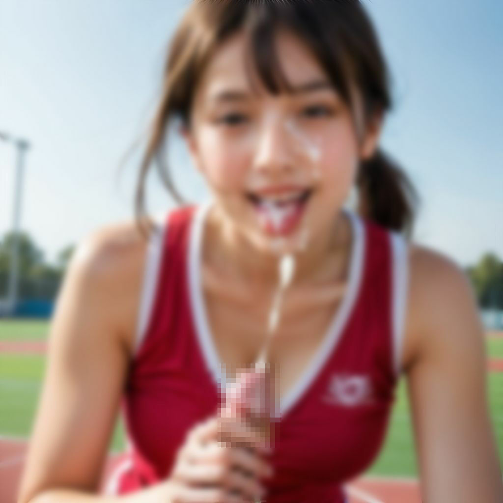 【ぶっかけ画像集】陸上女子編〜美女アスリートにザーメン発射！ - サンプル画像 3