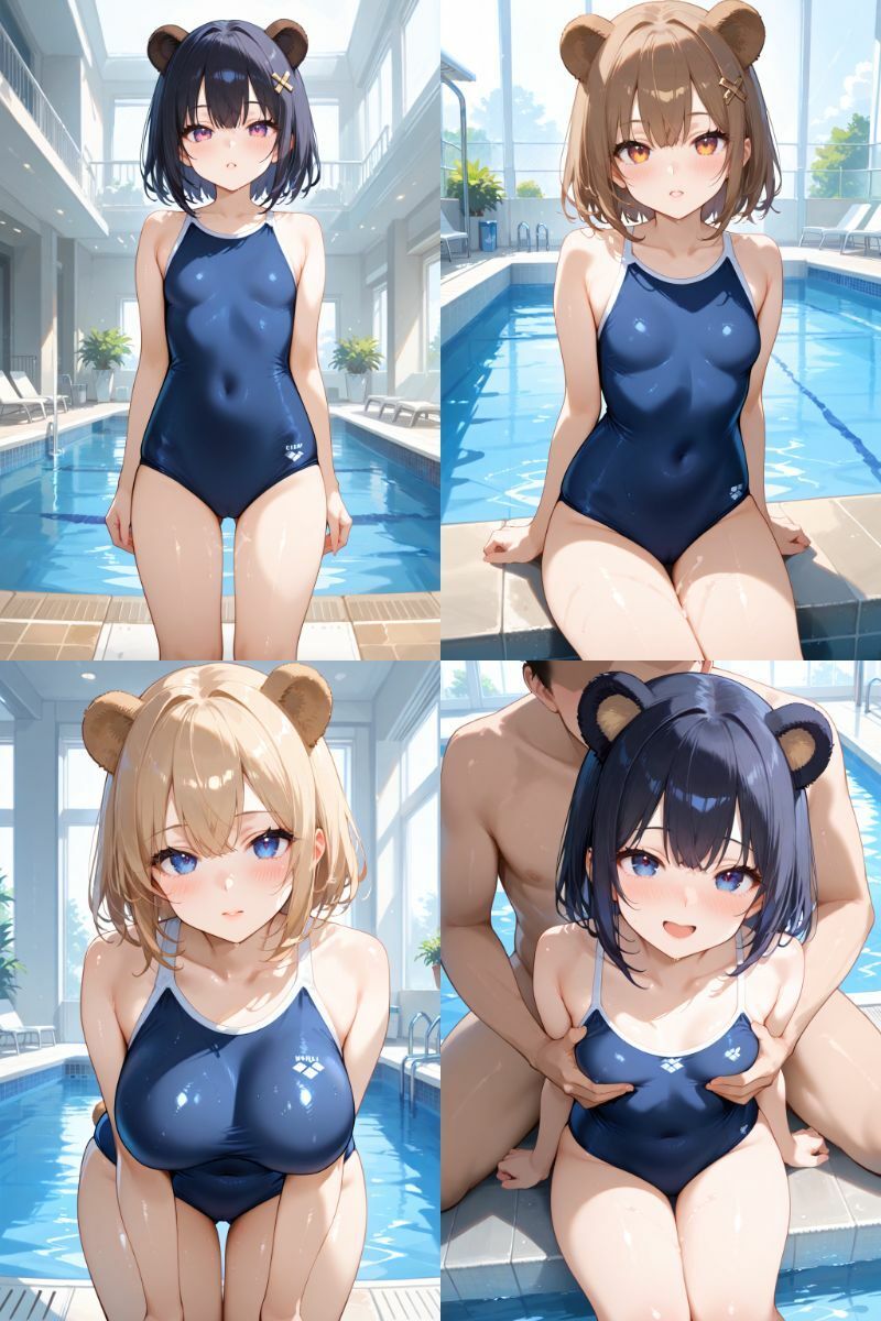 ケモミミ？の楽園 くま 水着編 - サンプル画像 1