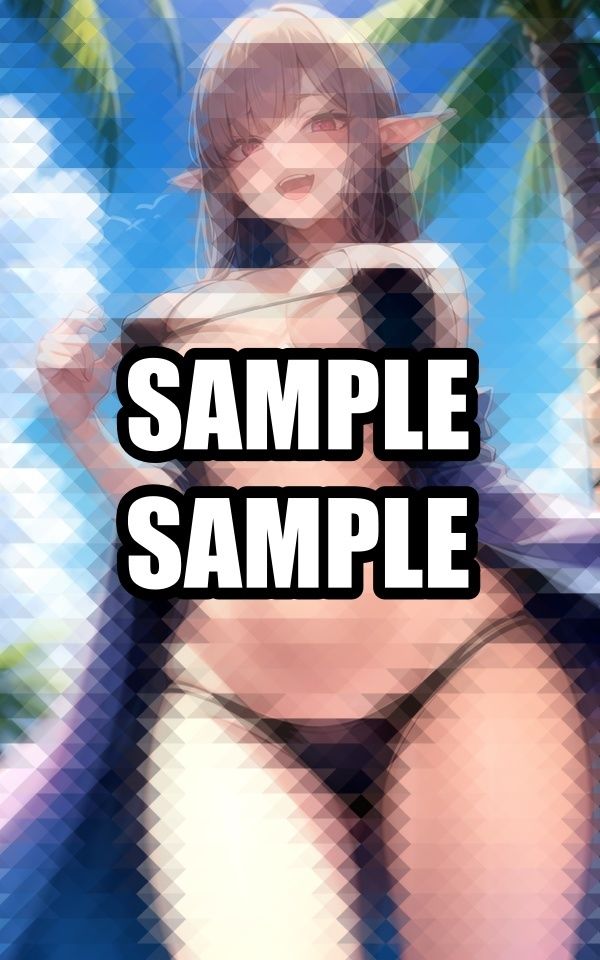 見下ろしてくるビキニのエルフさん - サンプル画像 1