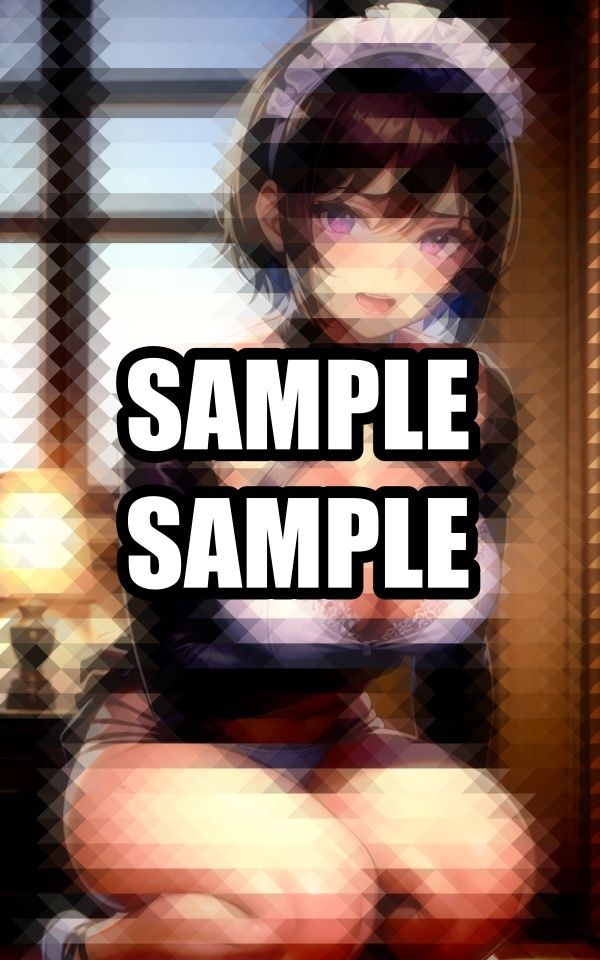 前のめりのメイド水着美女 - サンプル画像 1