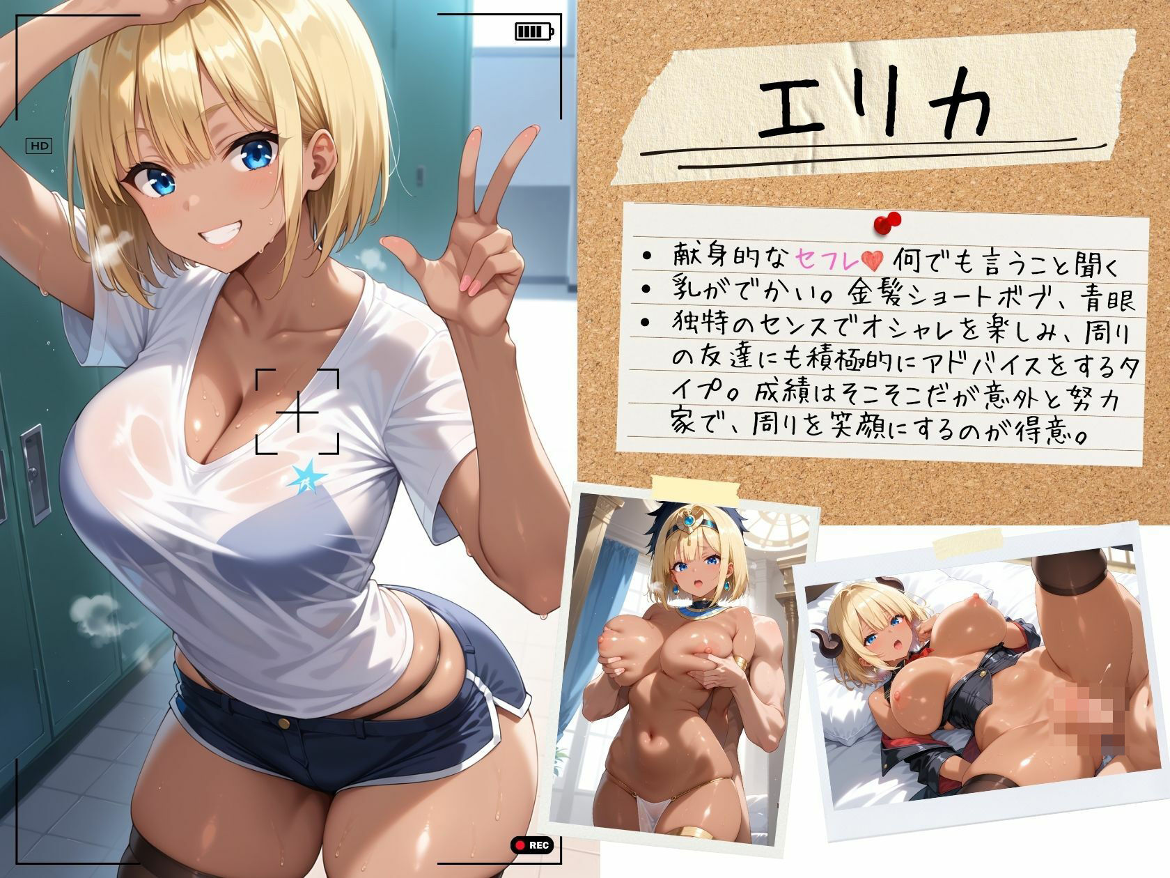 セフレの生ハメ写真公開します 金髪ショート爆乳黒ギャル 〜エリカ（21）〜 異世界転生編 - サンプル画像 1