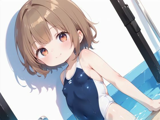 つるぺたロリのスク水ちゃんが初体験で初潮！！ - サンプル画像 1