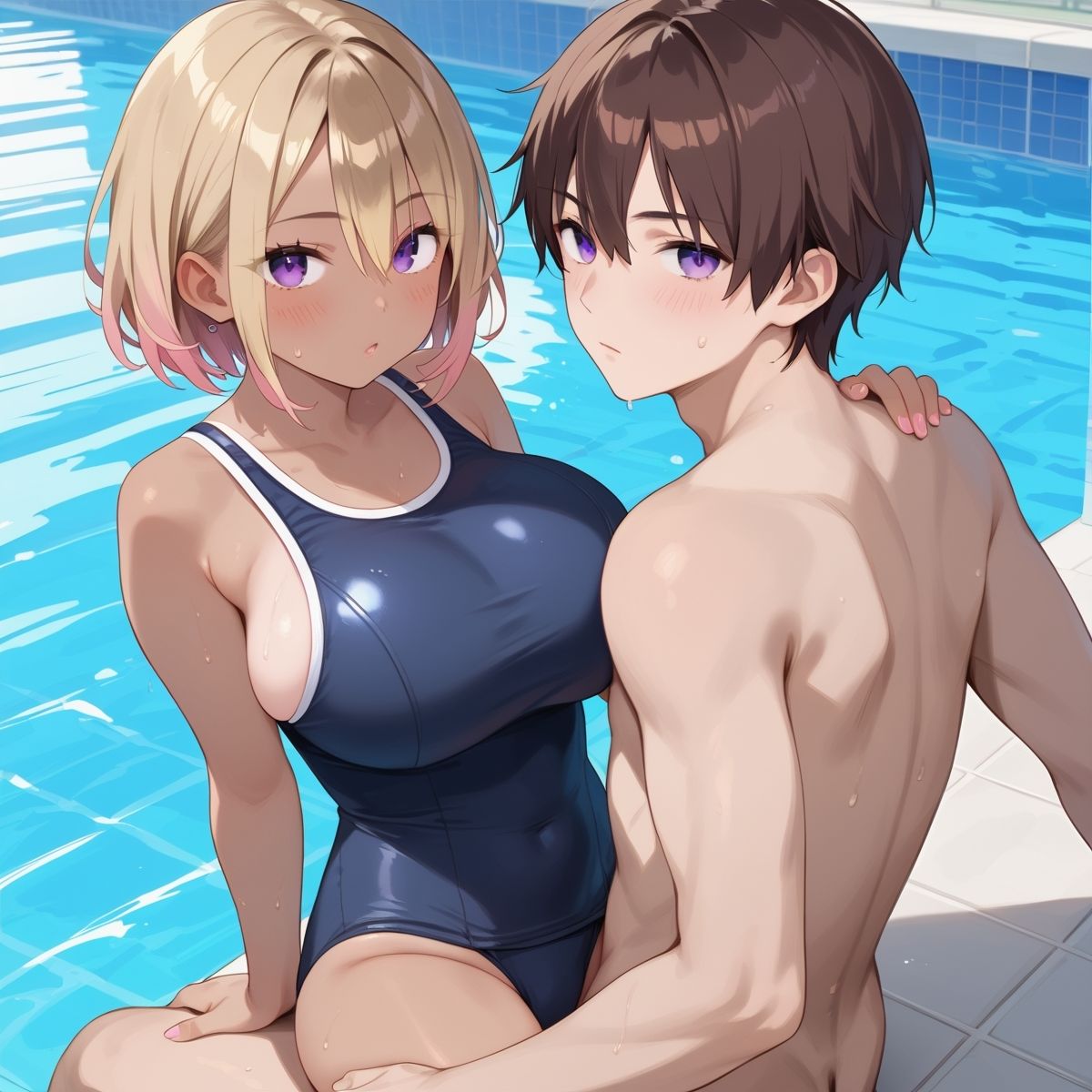 黒ギャル×スク水中出しパラダイス！【厳選画像205枚！】Vol.6 - サンプル画像 5