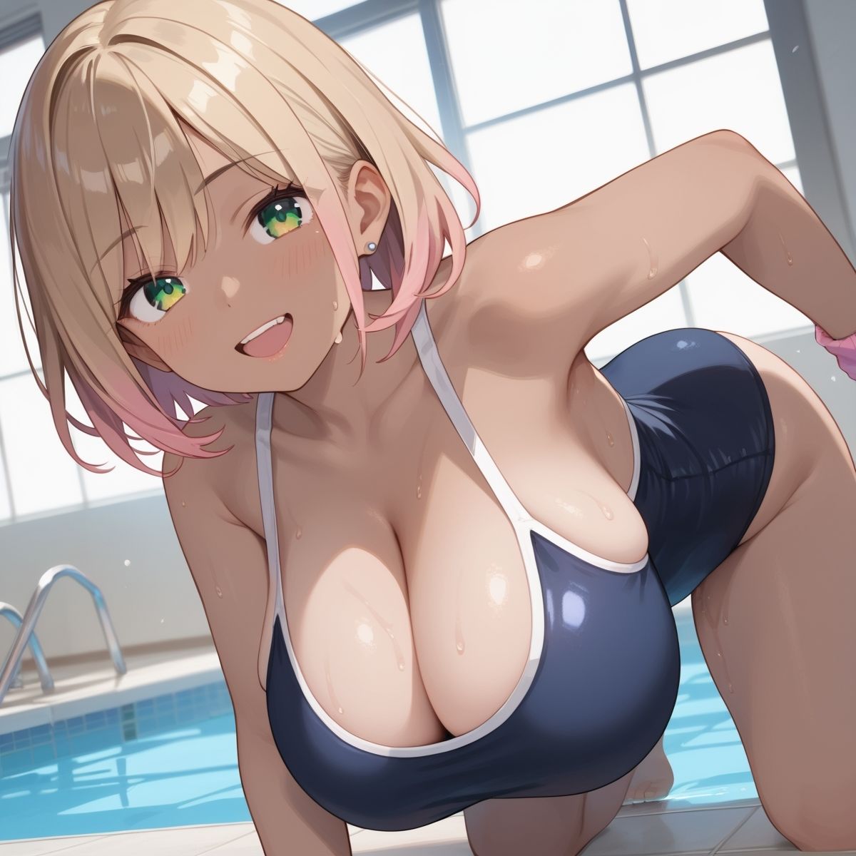 黒ギャル×スク水中出しパラダイス！【厳選画像205枚！】Vol.6 - サンプル画像 10