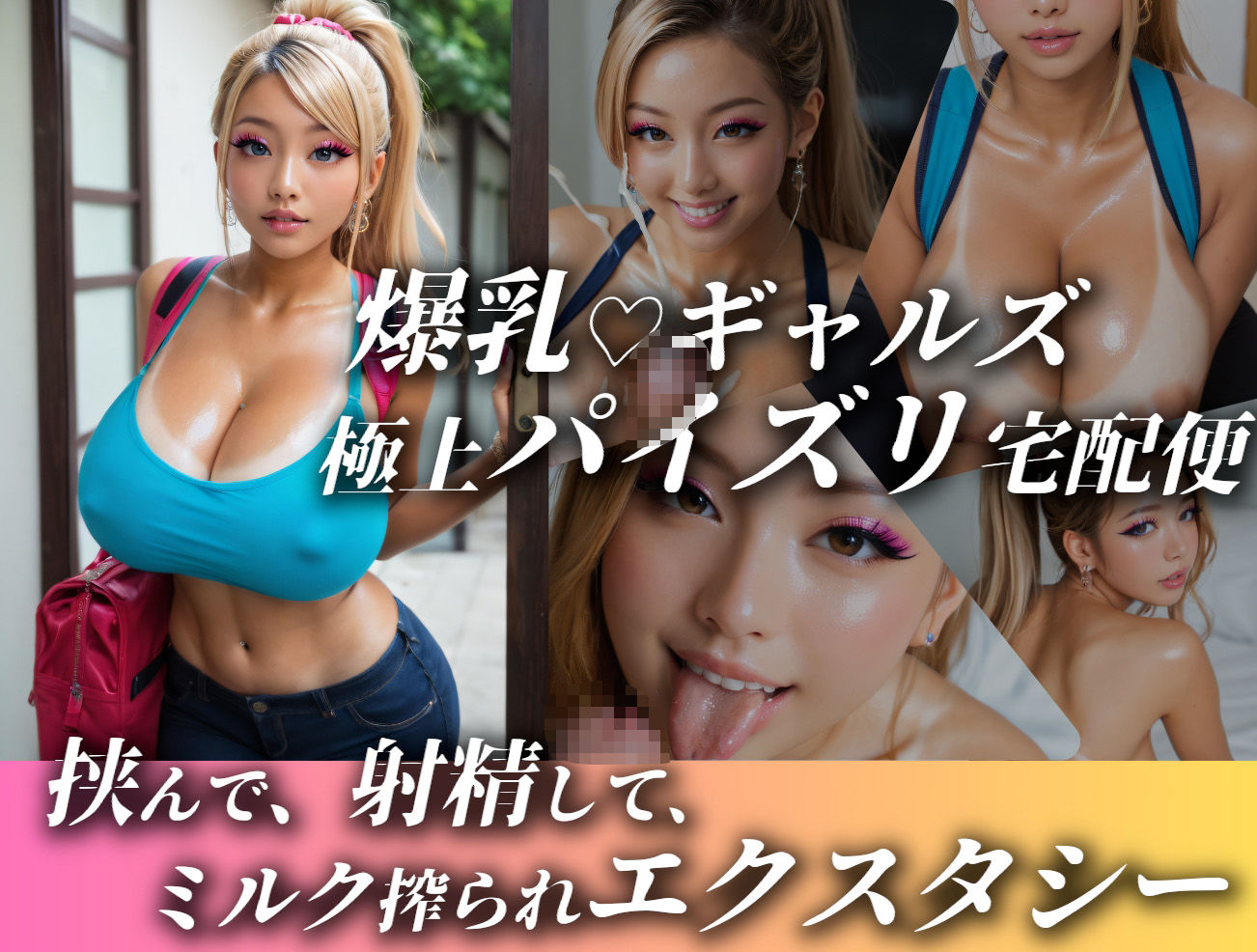 爆乳ギャルズ極上パイズリ宅配便〜挟んで、射精して、ミルク搾られエクスタシー〜 - サンプル画像 8
