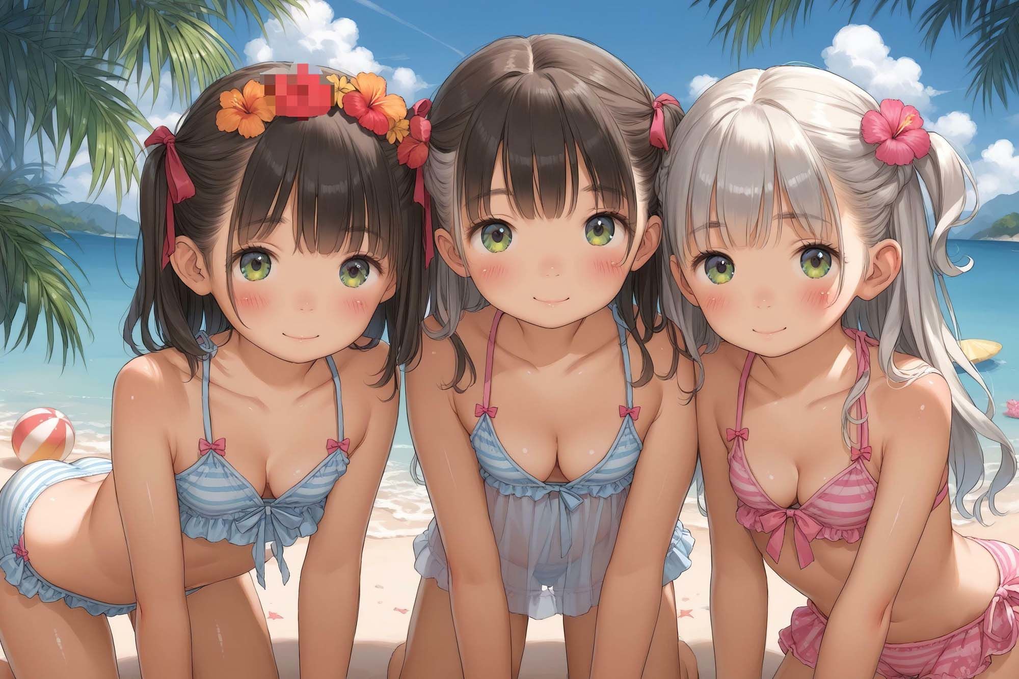 子〇たちの初めての南国ビーチ♪ - サンプル画像 7