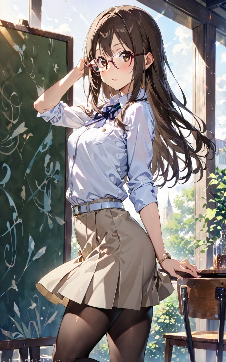 AIイラストCG集53  軽音部顧問  山〇さわ子 - サンプル画像 1