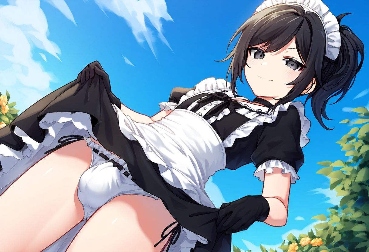 【500枚】ただひたすらに黒髪男の娘メイド様の膨らみを拝みたいCG集F（1） - サンプル画像 2