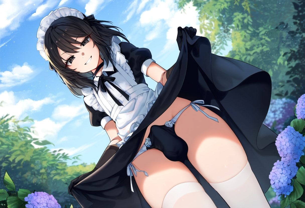 【500枚】ただひたすらに黒髪男の娘メイド様の膨らみを拝みたいCG集F（1） - サンプル画像 9