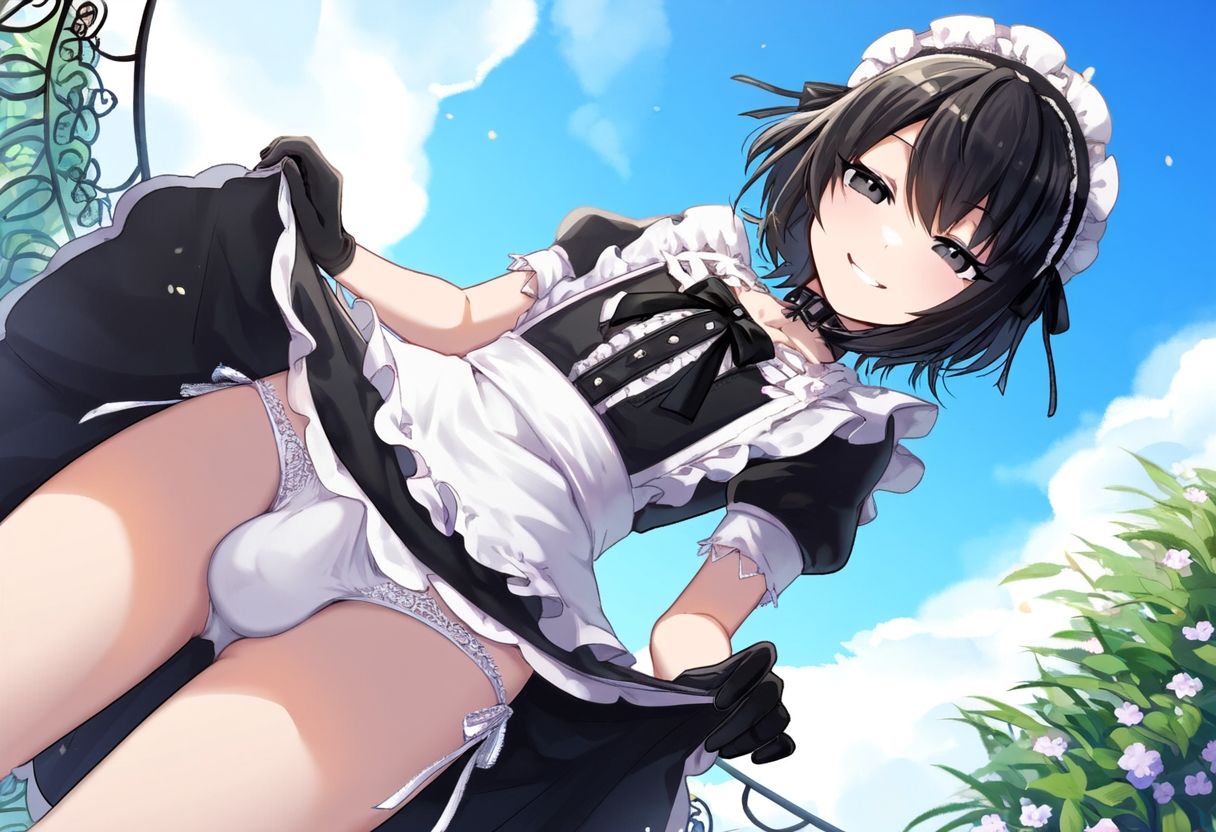 【500枚】ただひたすらに黒髪男の娘メイド様の膨らみを拝みたいCG集F（1） - サンプル画像 10