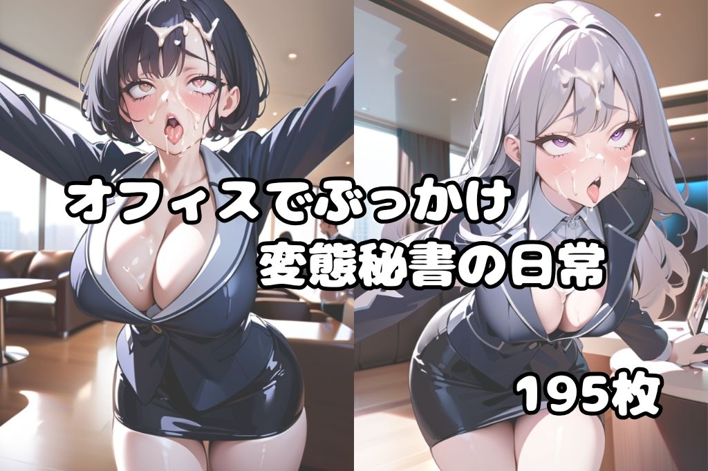 オフィスでぶっかけられてアヘ顔になる変態秘書 - サンプル画像 1