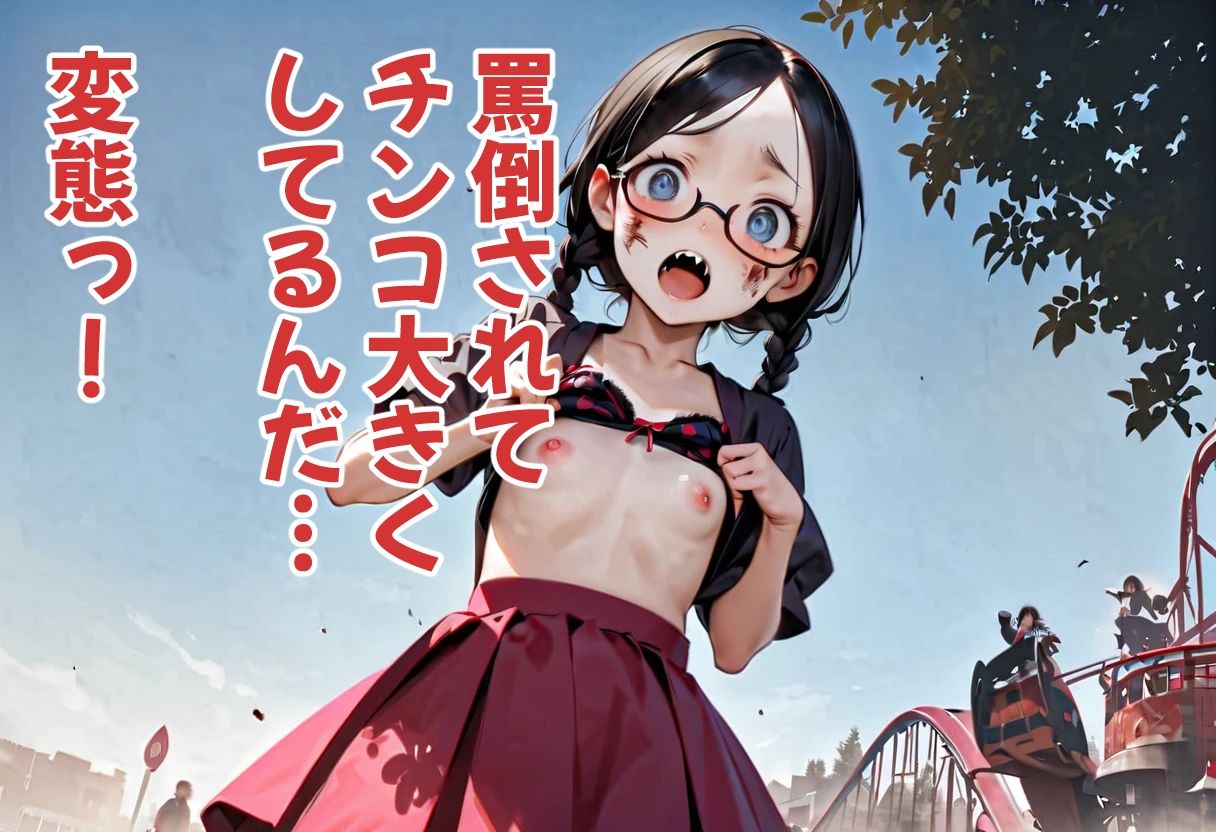 ゾンビオデコメガネちゃんと闇テーマパークでデート  貧乳・横長サイズ編 - サンプル画像 4