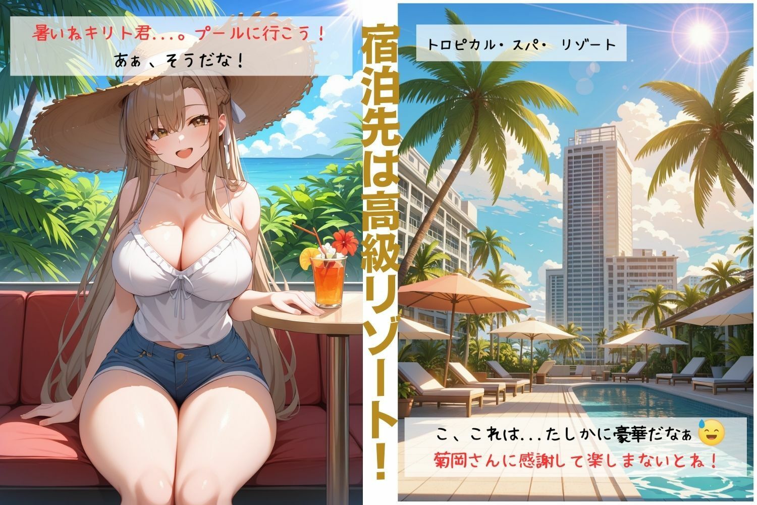 ソードアート・トゥモロー 〜南国リゾートへラブラブH旅行 ア〇ナ・キ〇ト南国H日和〜 - サンプル画像 3