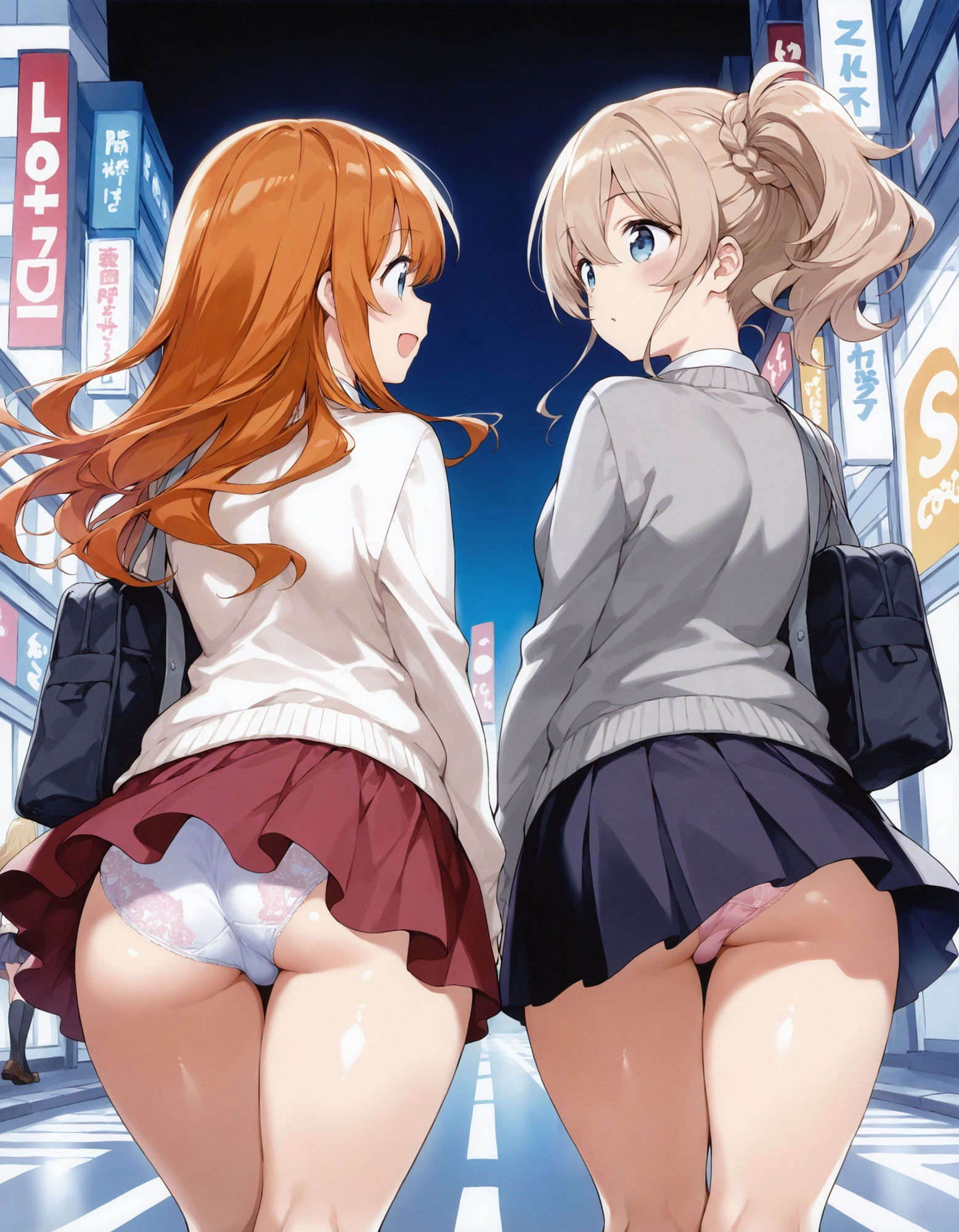 制服女子の風チラ3 - サンプル画像 1