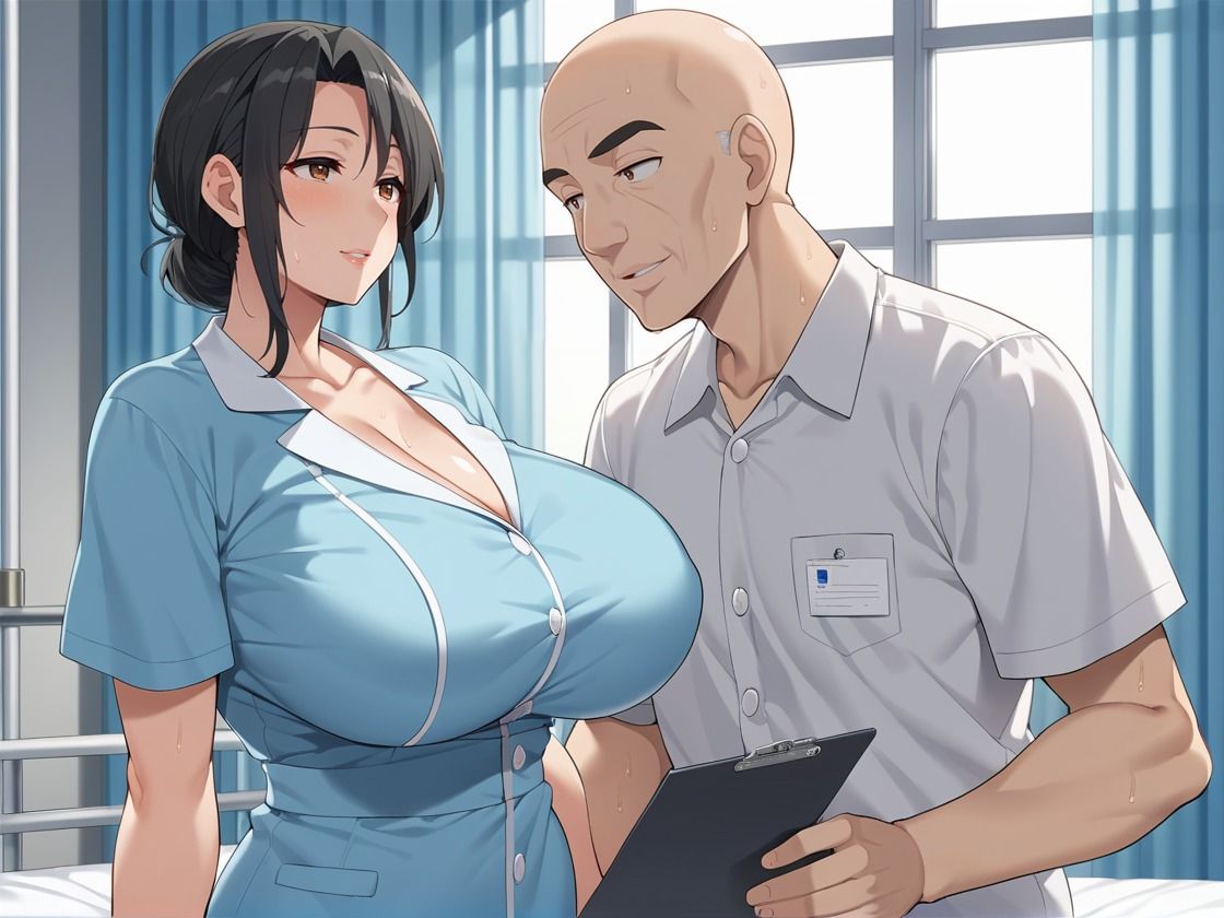 爆乳人妻看護師に種付性処理させた話 - サンプル画像 1