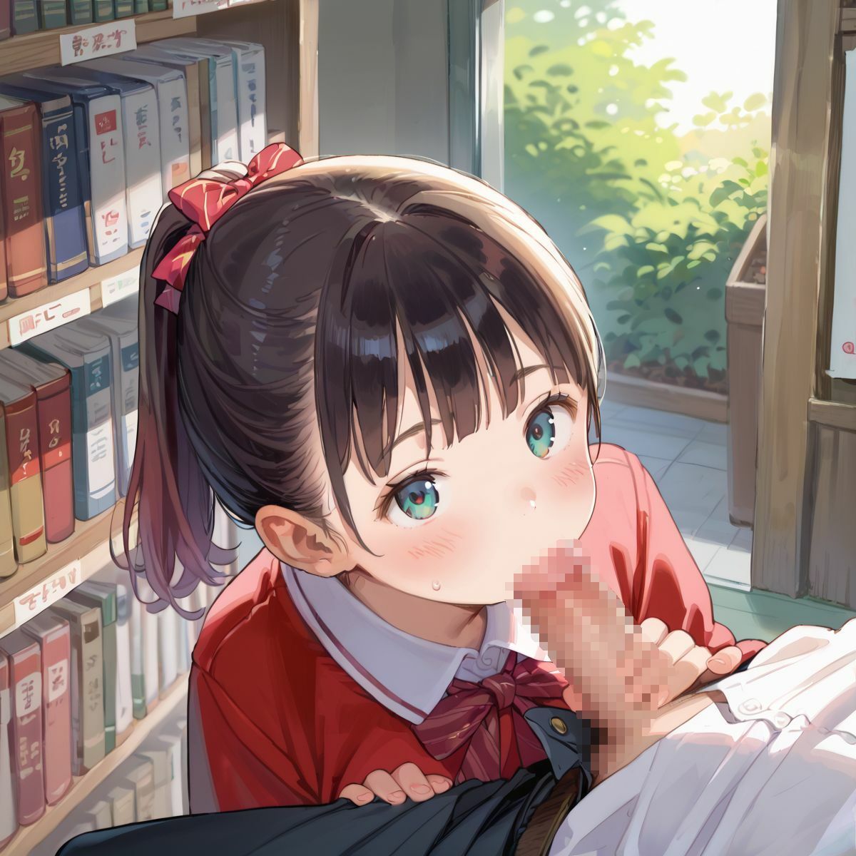 図書館で声を出せずに愛液垂れ流し娘06 - サンプル画像 8