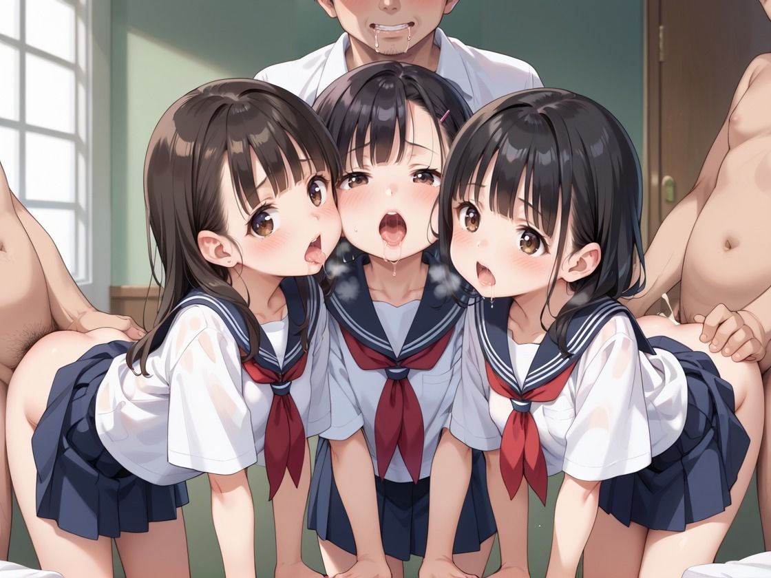 ロリハーレム学園 乱交中出し性指導 - サンプル画像 1