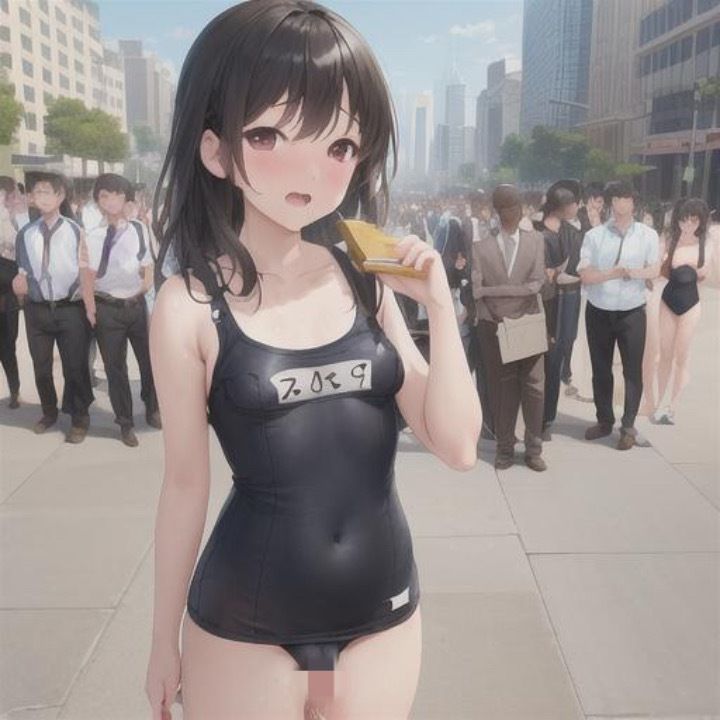 魅惑のスク水露出  黒髪ちゃん編 - サンプル画像 3